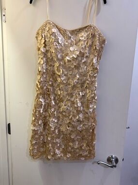Gold Petal Slip Dress